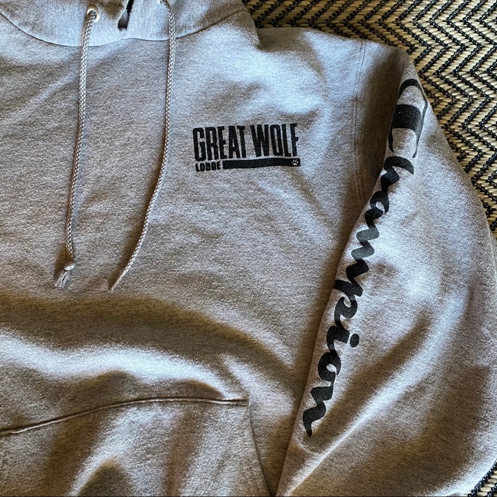 Athletic gray Champion Great Wolf Lodge hoodie